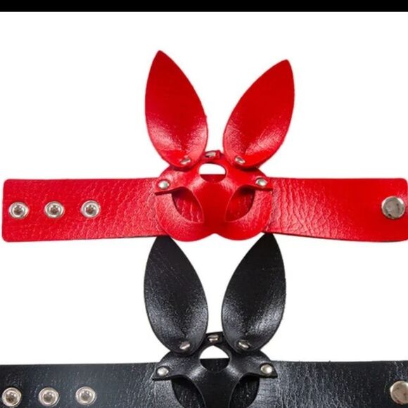 NWOT Punk Fetish Wrap Bunny Ear Bracelet - Red - Picture 3 of 4